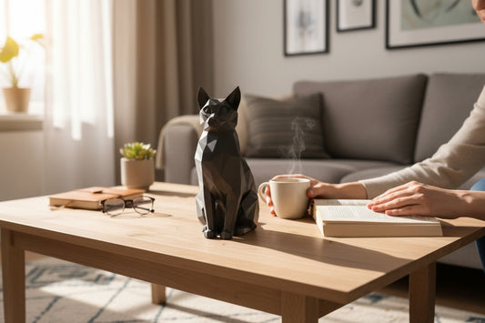 Low-Poly Katze sitzend 28 Farben PLA 3D Druck