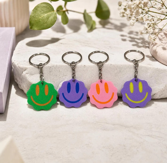Bunter Smiley Schlüsselanhänger Personalisierbar