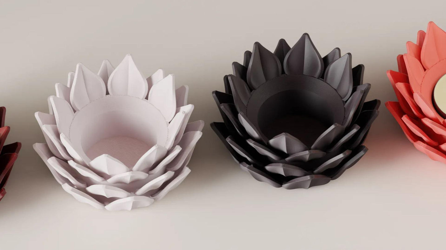 Lotus-LED-Teelichthalter 28 Farben PLA 3D Druck