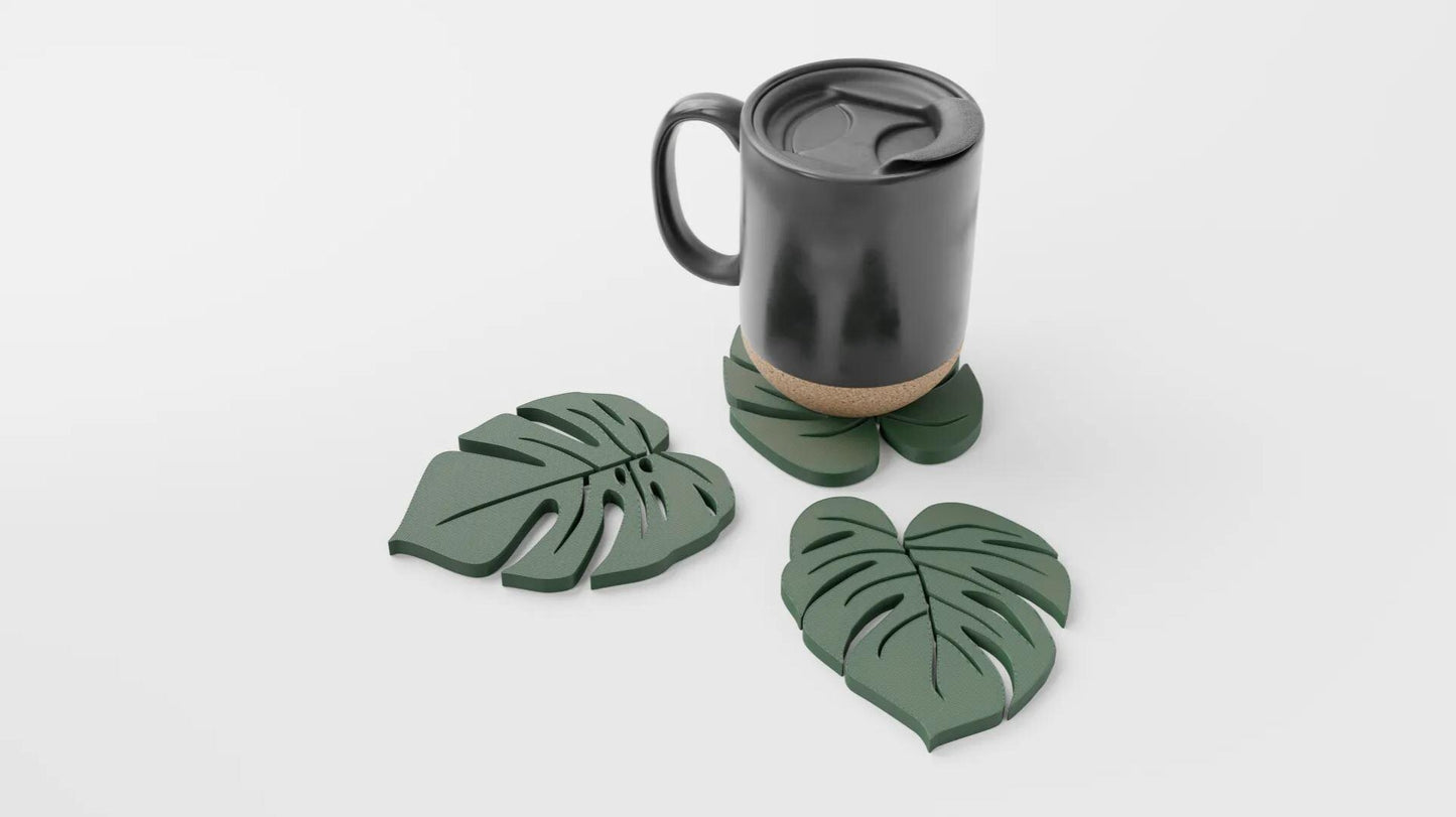 Monstera Untersetzer 28 Farben PLA 3D Druck