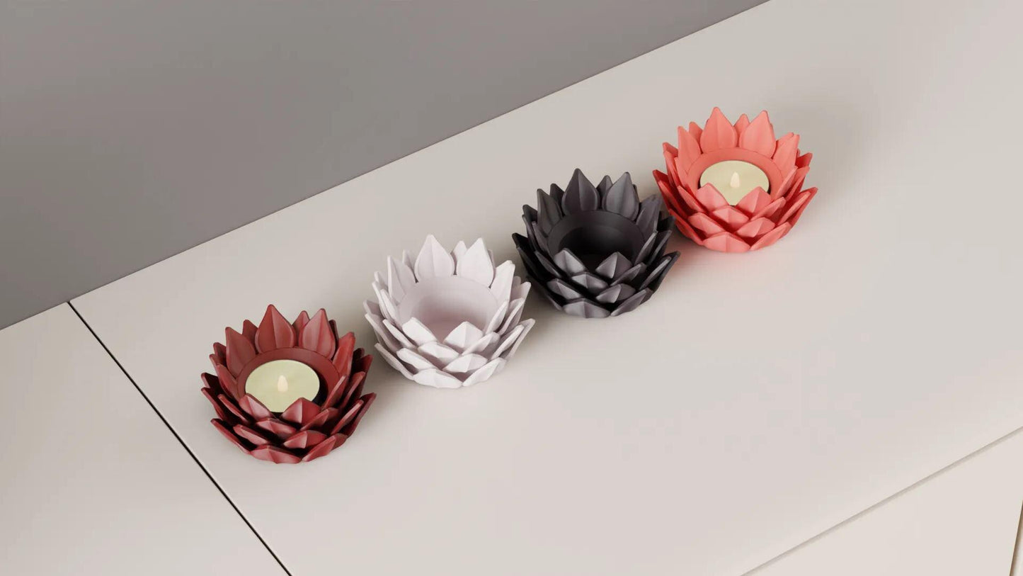 Lotus-LED-Teelichthalter 28 Farben PLA 3D Druck