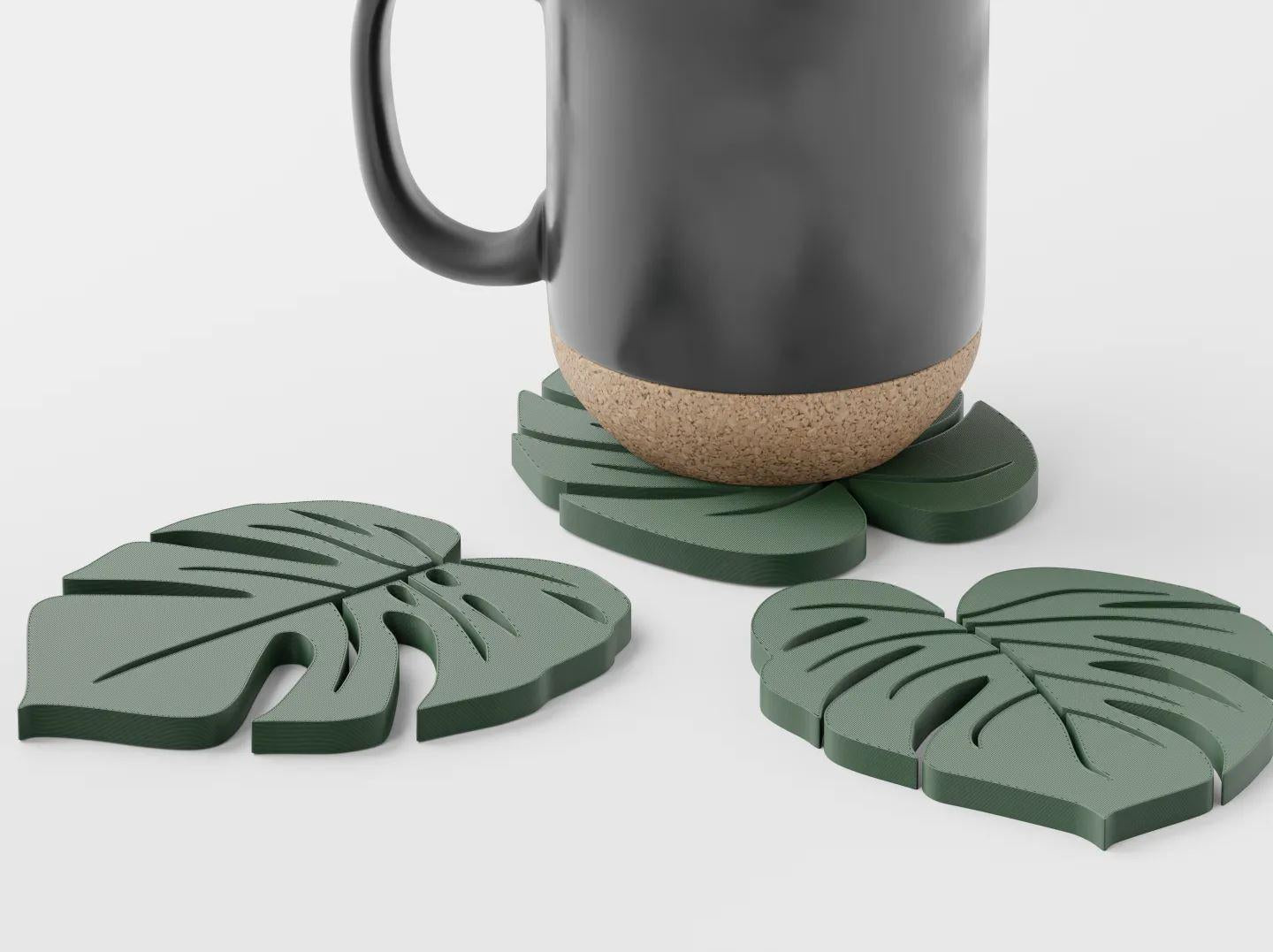 Monstera Untersetzer 28 Farben PLA 3D Druck