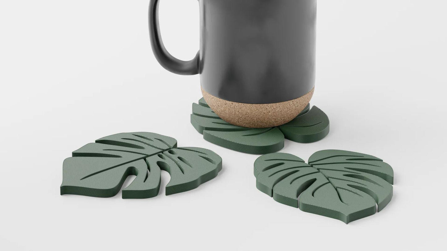 Monstera Untersetzer 28 Farben PLA 3D Druck