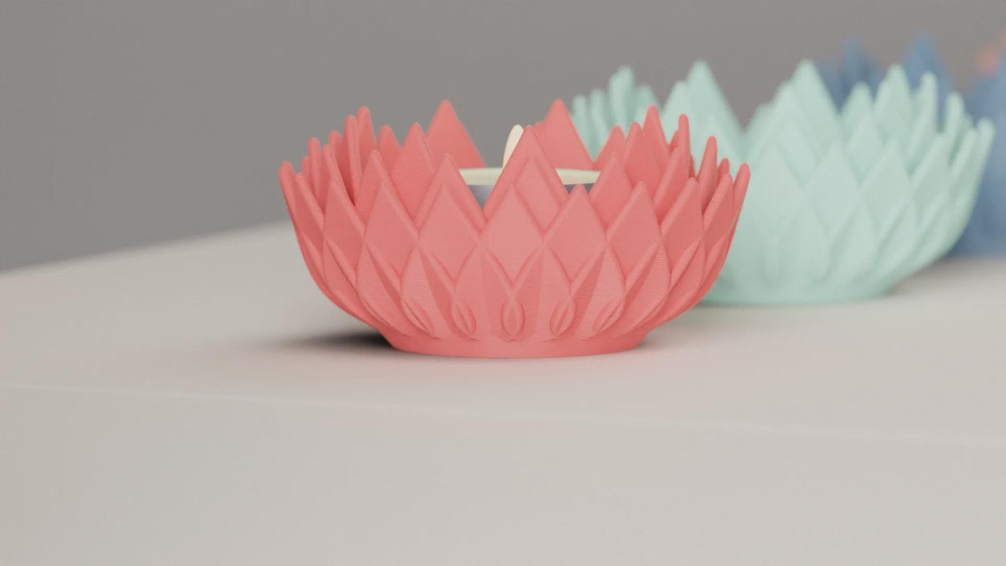 Lotus-LED-Teelichthalter 28 Farben PLA 3D Druck