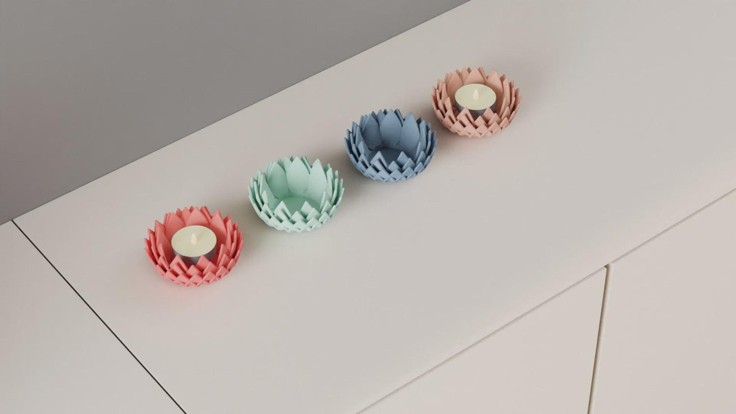 Lotus-LED-Teelichthalter 28 Farben PLA 3D Druck