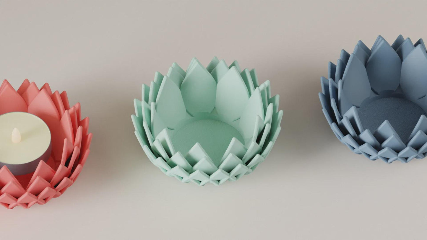 Lotus-LED-Teelichthalter 28 Farben PLA 3D Druck
