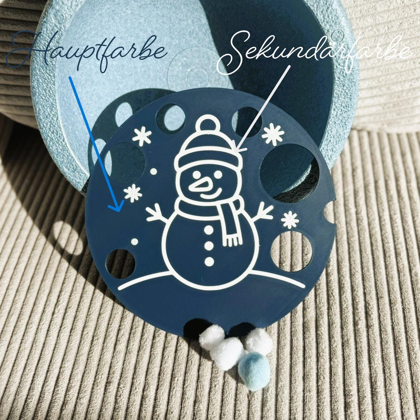 Schneemann für Stapelsteine 28 Farben 3D gedruckt