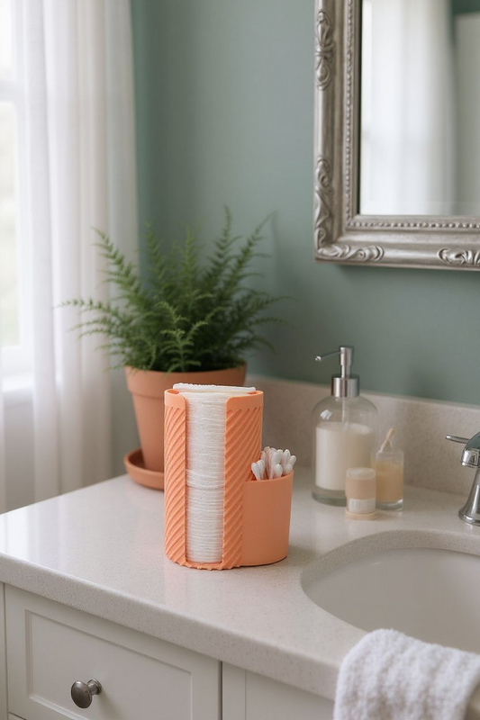 Moderner gerippter Q-Tip & Wattepad-Organizer 28 Farben PLA