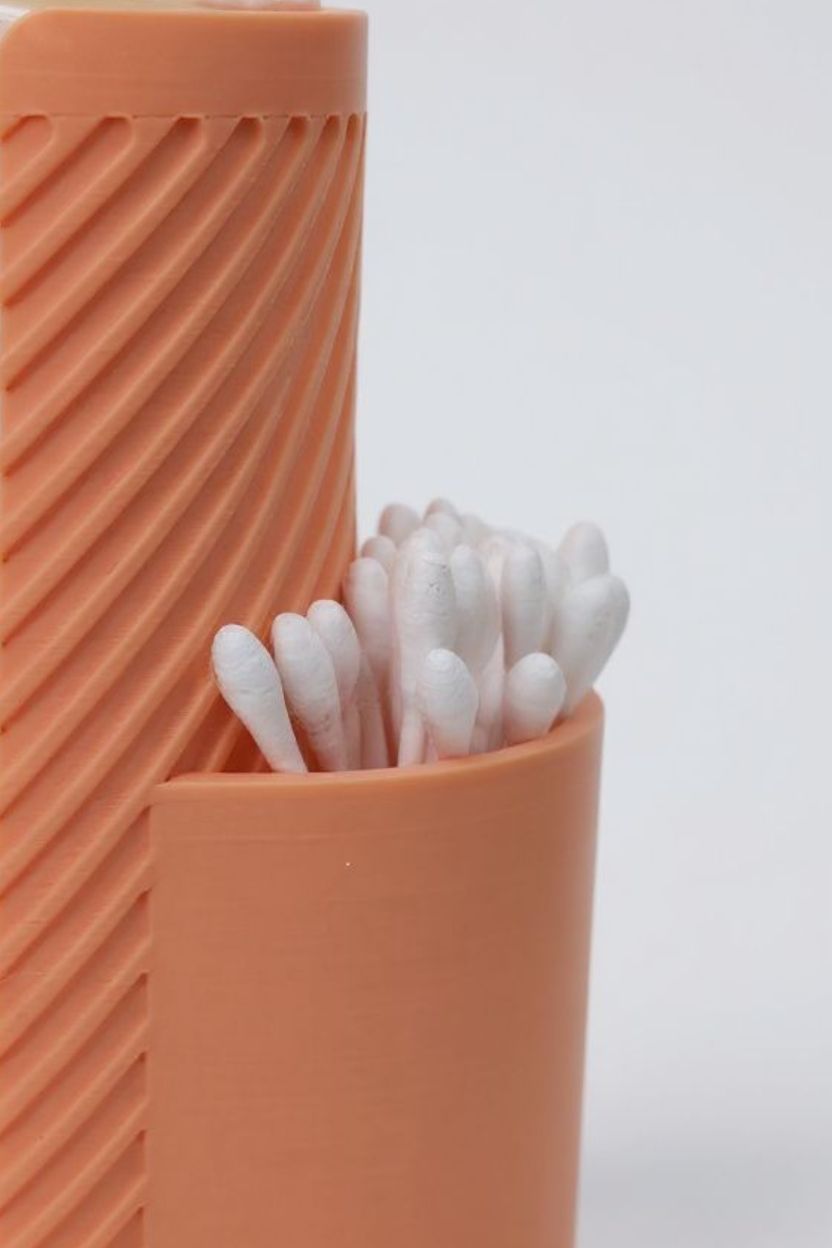 Moderner gerippter Q-Tip & Wattepad-Organizer 28 Farben PLA