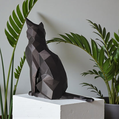 Low-Poly Katze sitzend 28 Farben PLA 3D Druck