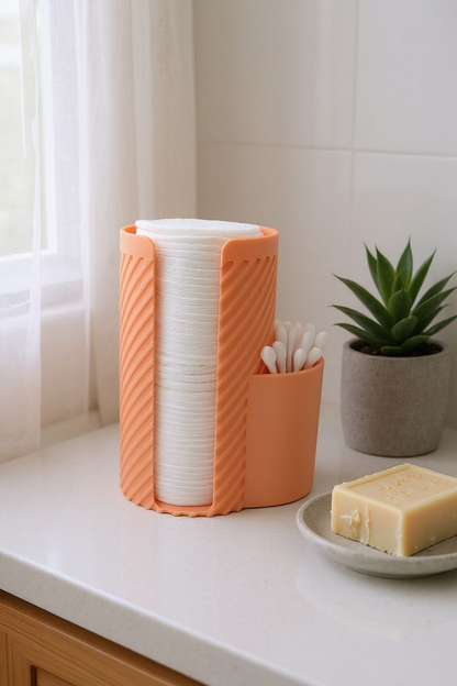 Moderner gerippter Q-Tip & Wattepad-Organizer 28 Farben PLA