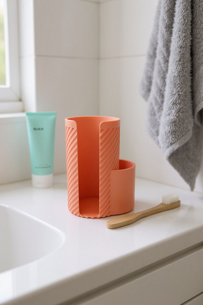 Moderner gerippter Q-Tip & Wattepad-Organizer 28 Farben PLA