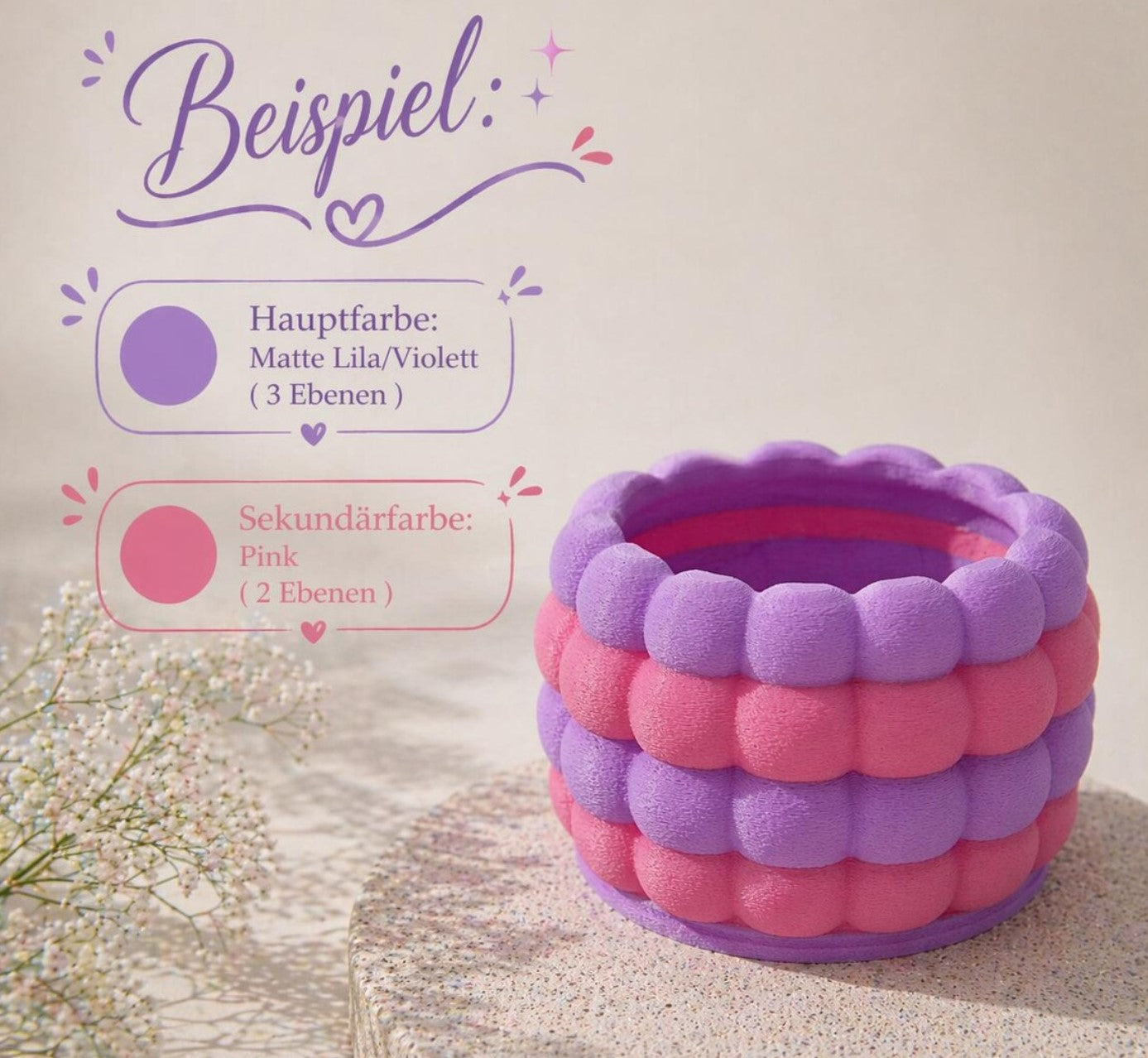 Moderner Schminkbecher – zweifarbiges Bubble Design