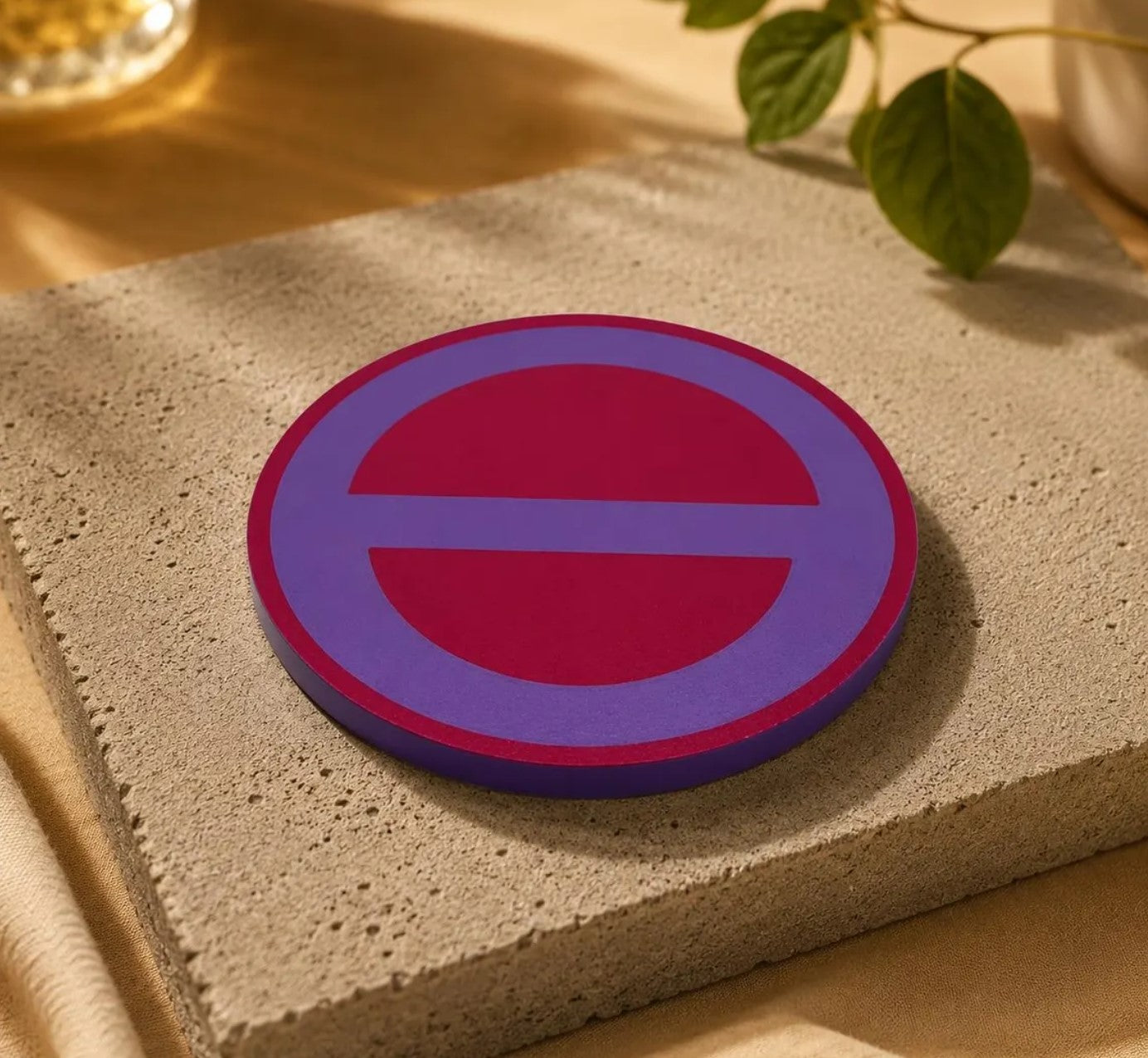 Moderner Design-Untersetzer „Circle Line“ – Personalisierbar | Moderner Glasuntersetzer