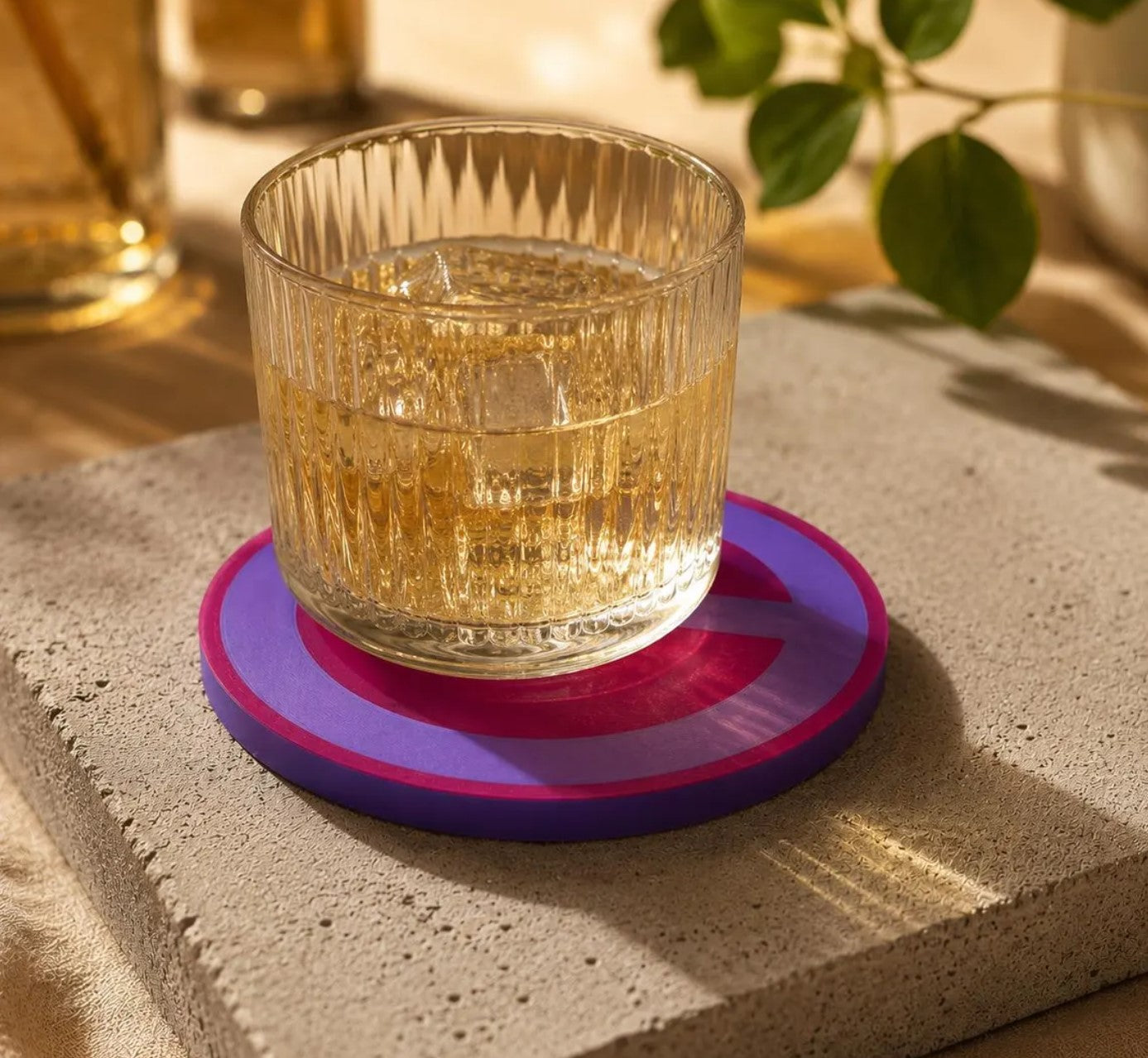Moderner Design-Untersetzer „Circle Line“ – Personalisierbar | Moderner Glasuntersetzer