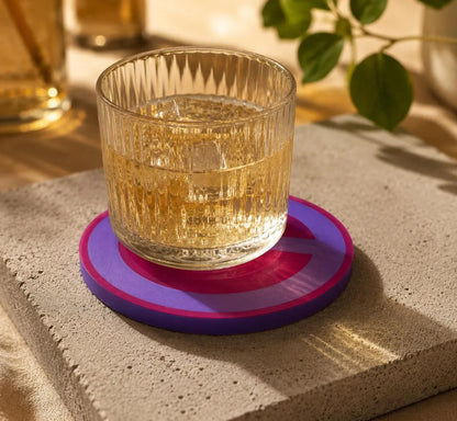 Moderner Design-Untersetzer „Circle Line“ – Personalisierbar | Moderner Glasuntersetzer