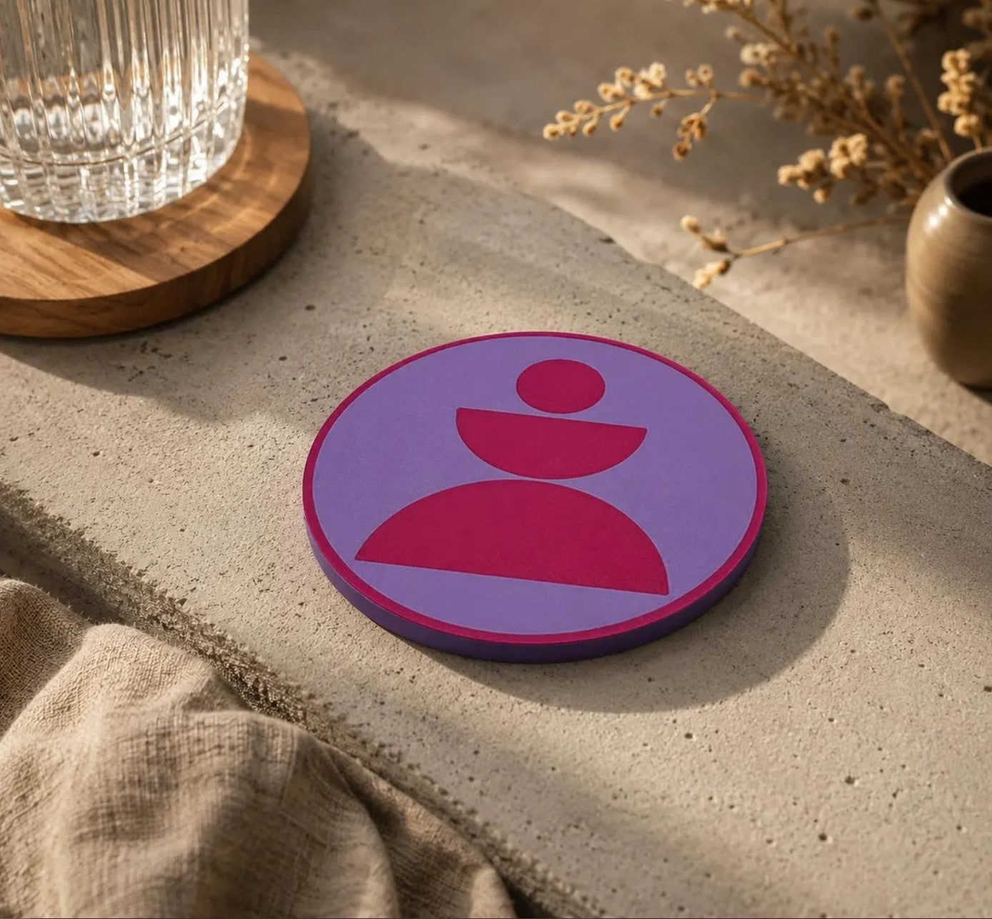 Design Untersetzer „Balance“ Personalisierbar | Moderner Glasuntersetzer