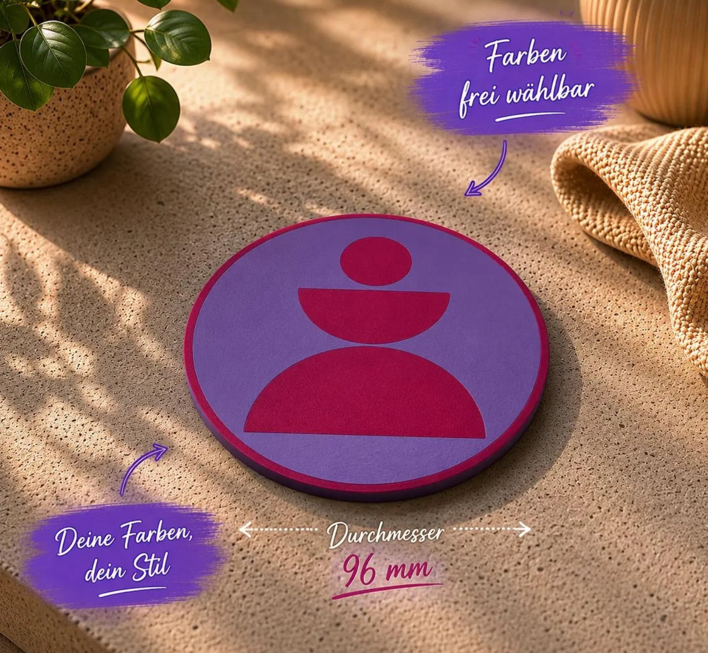 Design Untersetzer „Balance“ Personalisierbar | Moderner Glasuntersetzer