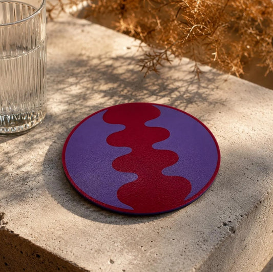 Design-Untersetzer „Wave Split“ Personalisierbar | Moderner Glasuntersetzer