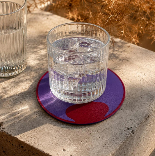 Design-Untersetzer „Wave Split“ Personalisierbar | Moderner Glasuntersetzer