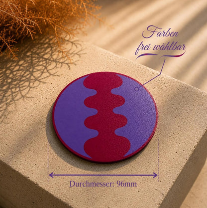 Design-Untersetzer „Wave Split“ Personalisierbar | Moderner Glasuntersetzer