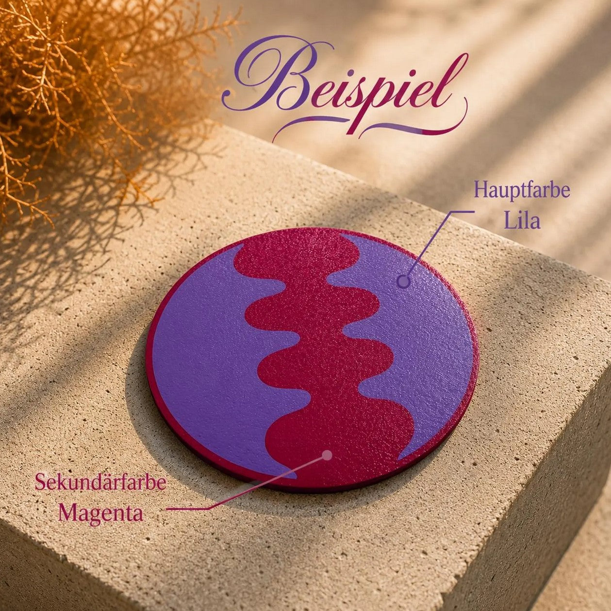Design-Untersetzer „Wave Split“ Personalisierbar | Moderner Glasuntersetzer