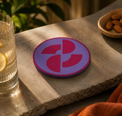 Design-Untersetzer „Geo Curve“  Personalisierbar | Moderner Glasuntersetzer