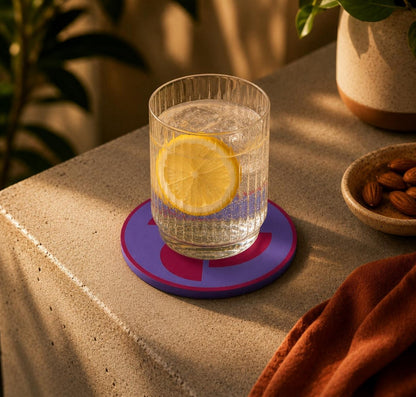 Design-Untersetzer „Geo Curve“  Personalisierbar | Moderner Glasuntersetzer