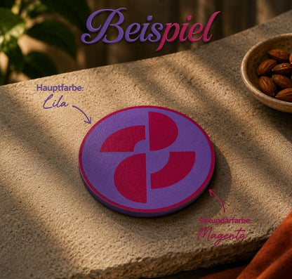 Design-Untersetzer „Geo Curve“  Personalisierbar | Moderner Glasuntersetzer