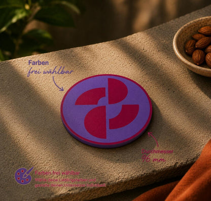 Design-Untersetzer „Geo Curve“  Personalisierbar | Moderner Glasuntersetzer