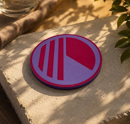 Moderner Design-Untersetzer „Geo Lines“  Personalisierbar | Moderner Glasuntersetzer