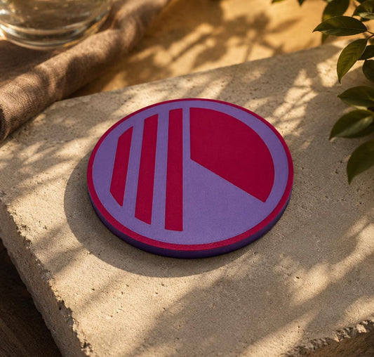 Moderner Design-Untersetzer „Geo Lines“  Personalisierbar | Moderner Glasuntersetzer