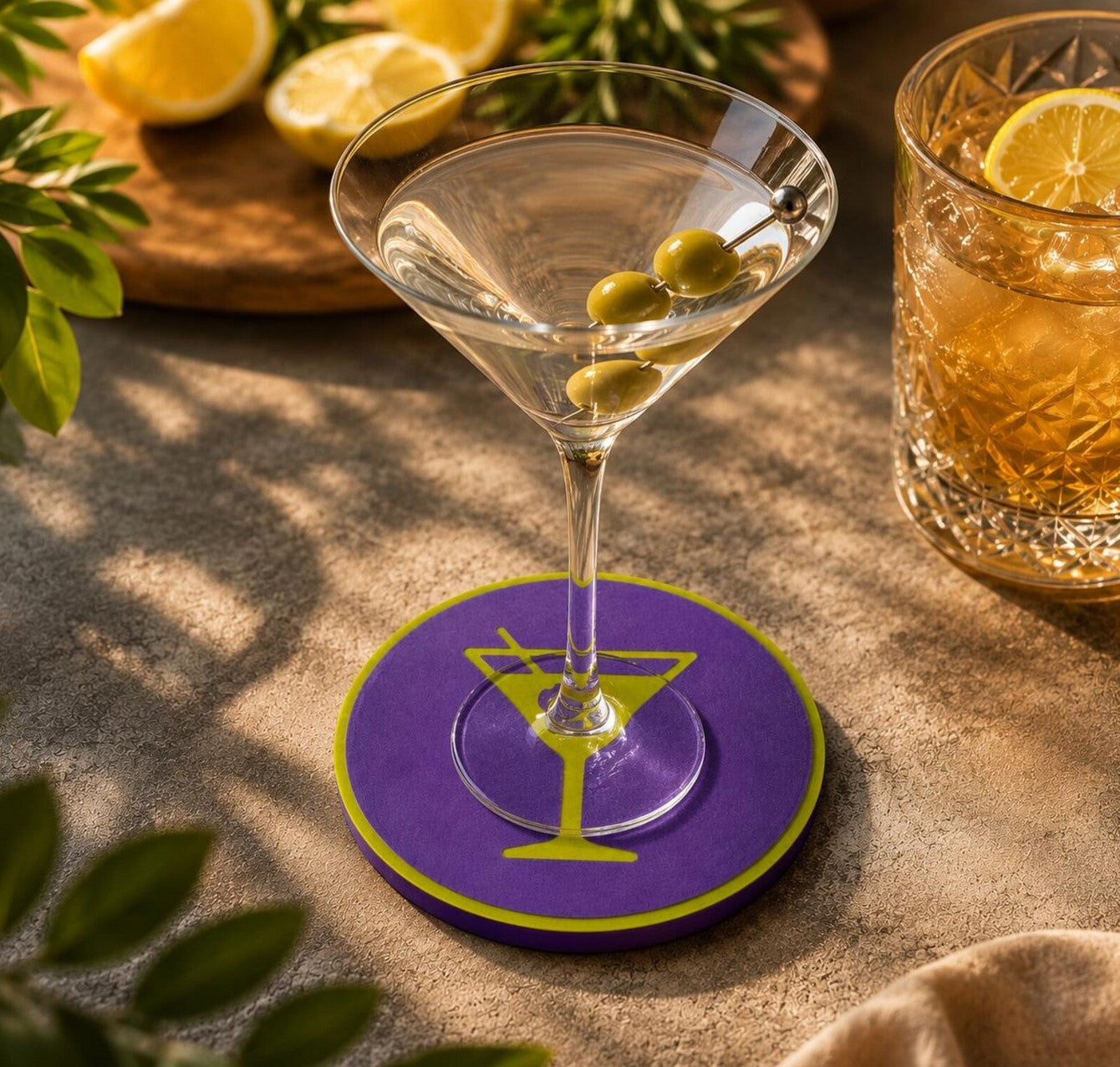 Martini Untersetzer Personalisierbar | Moderner Glasuntersetzer