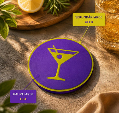 Martini Untersetzer Personalisierbar | Moderner Glasuntersetzer