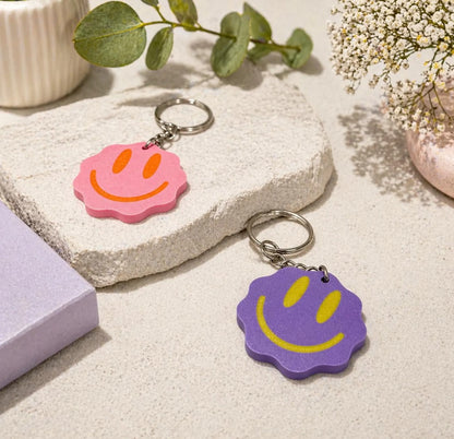 Bunter Smiley Schlüsselanhänger Personalisierbar