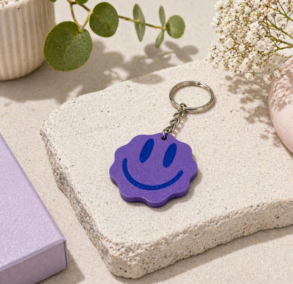 Bunter Smiley Schlüsselanhänger Personalisierbar