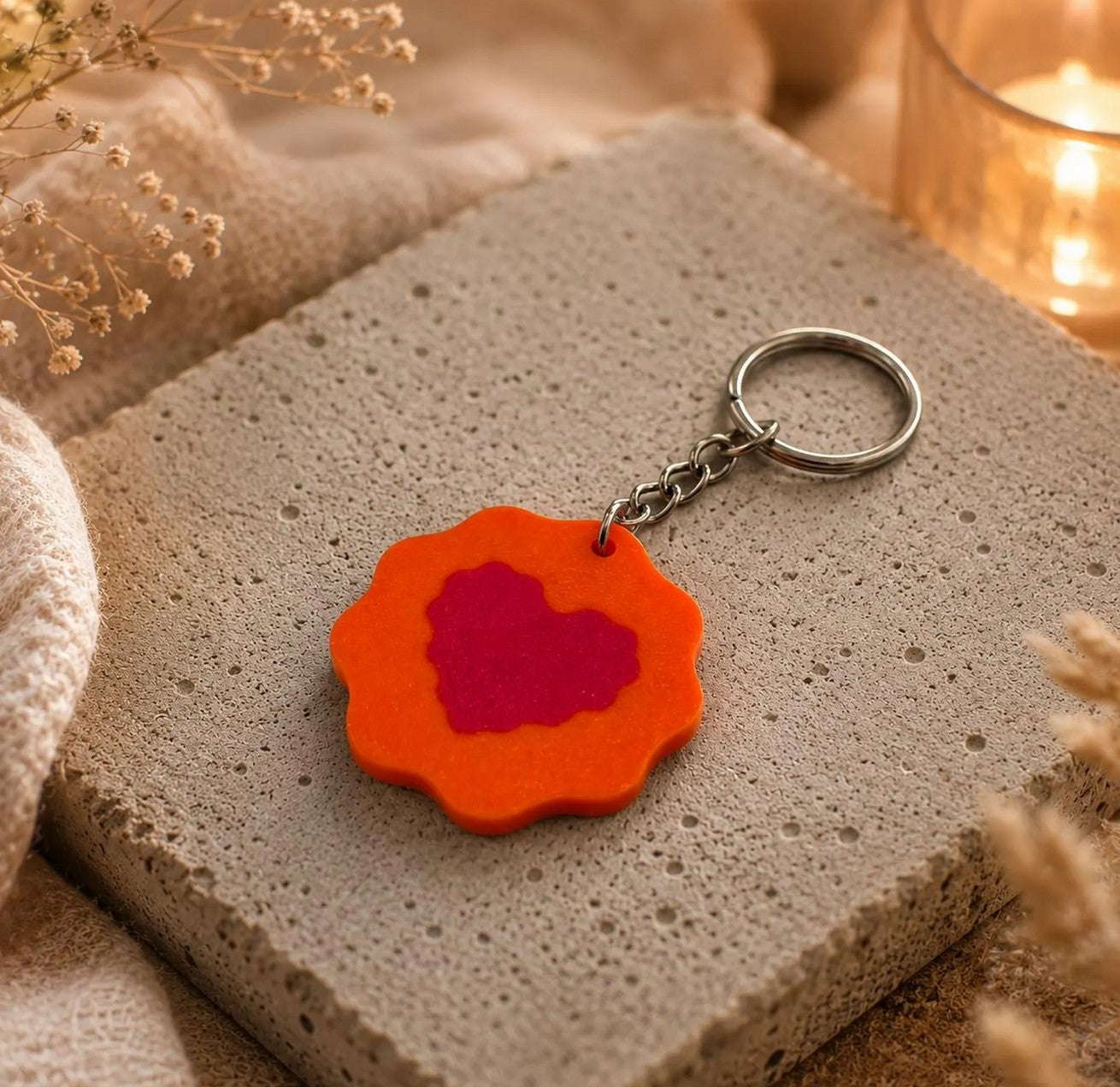 Schlüsselanhänger „Heart Bloom“ Personalisierbar