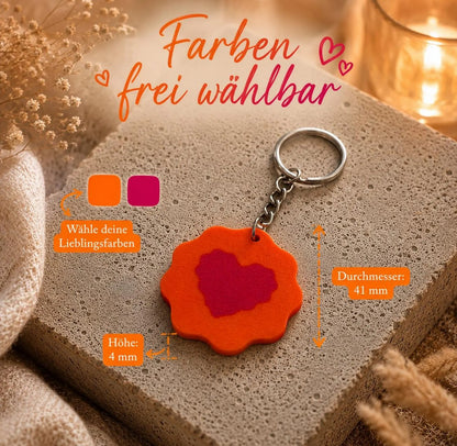 Schlüsselanhänger „Heart Bloom“ Personalisierbar