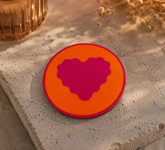 Design-Untersetzer „Scallop Heart“ – Moderner Herz-Untersetzer  | Individuell konfigurierbar
