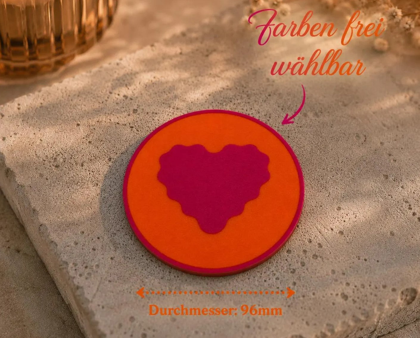 Design-Untersetzer „Scallop Heart“ – Moderner Herz-Untersetzer  | Individuell konfigurierbar