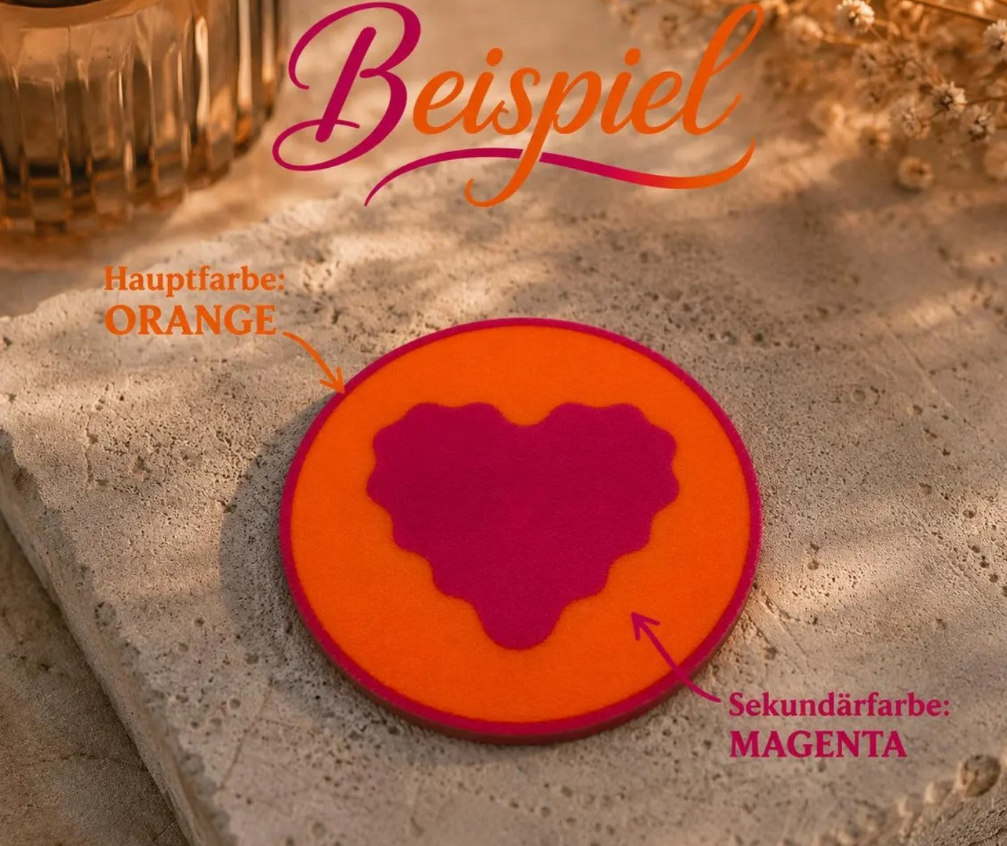 Design-Untersetzer „Scallop Heart“ – Moderner Herz-Untersetzer  | Individuell konfigurierbar