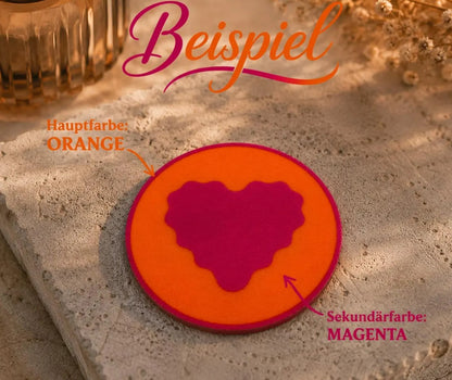 Design-Untersetzer „Scallop Heart“ – Moderner Herz-Untersetzer  | Individuell konfigurierbar
