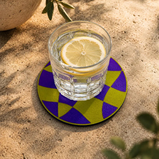 Wellenmuster Untersetzer – Moderner Glasuntersetzer im Retro Design | Zweifarbig & personalisierbar