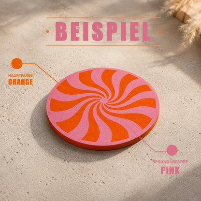 Retro Spiral-Untersetzer – Zweifarbig & personalisierbar | Moderner Glasuntersetzer
