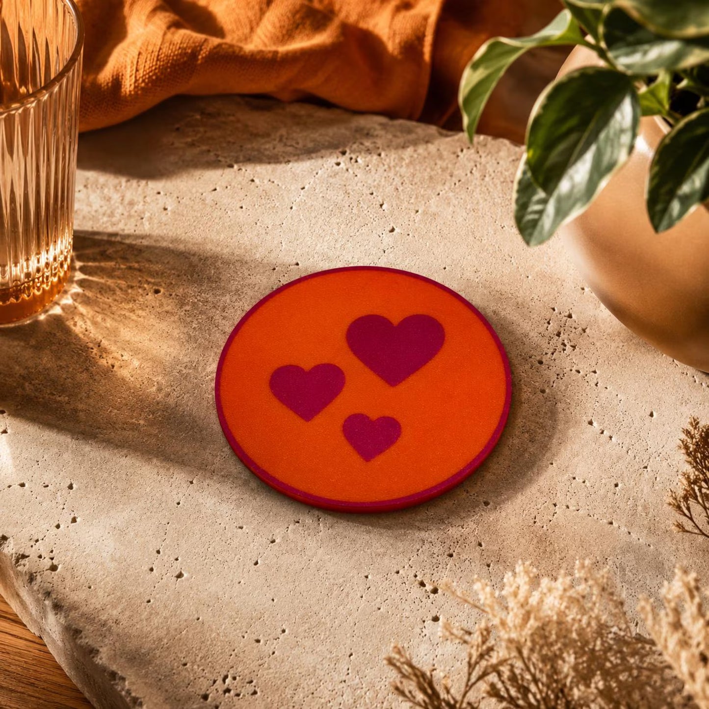Design-Untersetzer „Hearts“ – Moderner Herz-Untersetzer | Individuell konfigurierbar