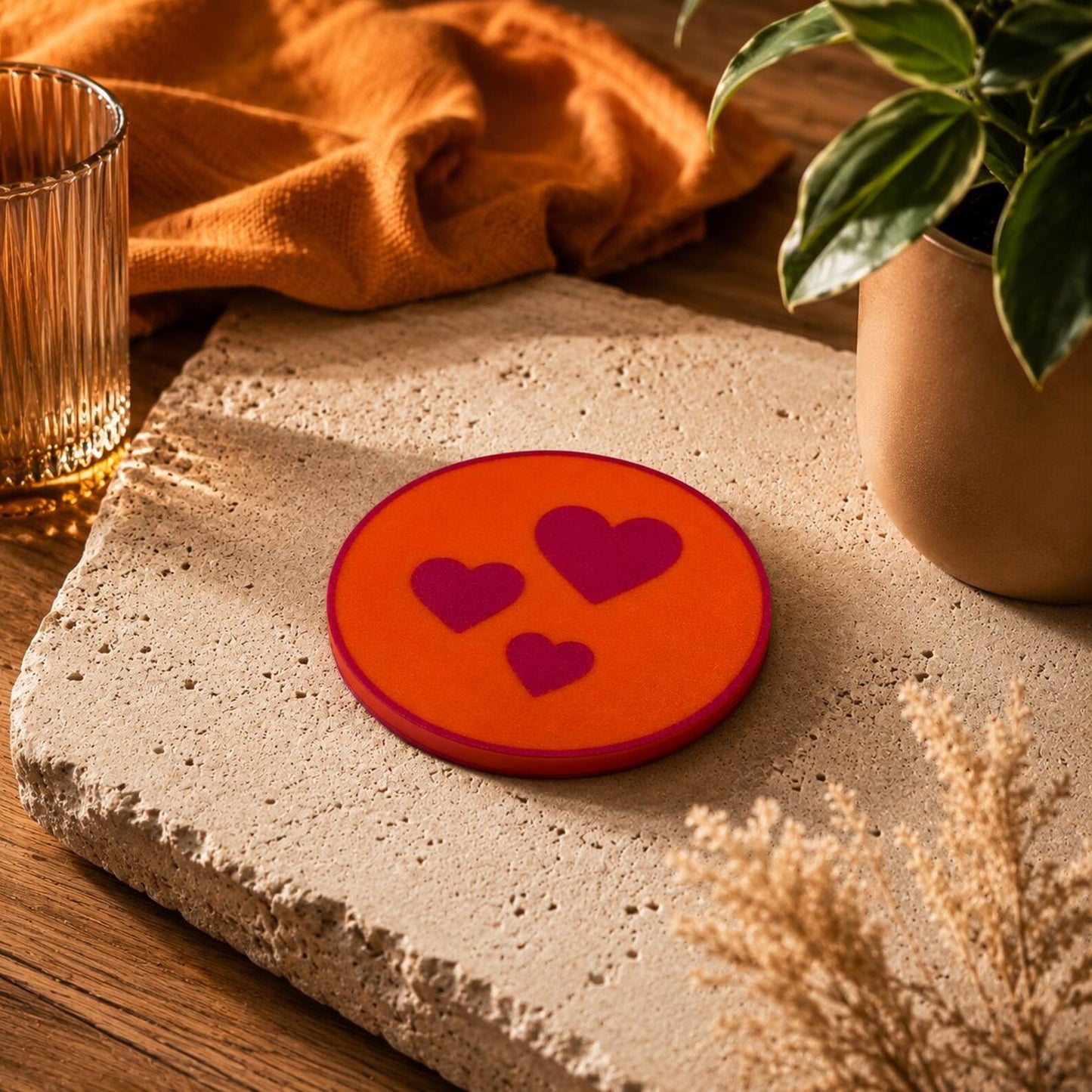 Design-Untersetzer „Hearts“ – Moderner Herz-Untersetzer | Individuell konfigurierbar