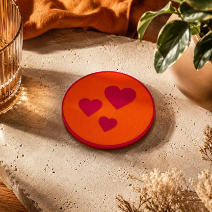Design-Untersetzer „Hearts“ – Moderner Herz-Untersetzer | Individuell konfigurierbar