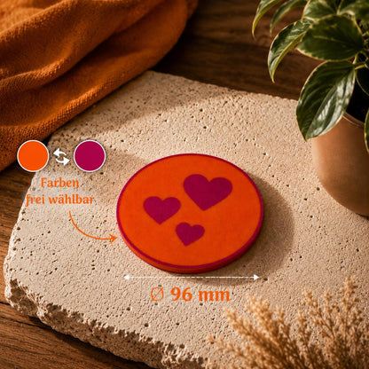Design-Untersetzer „Hearts“ – Moderner Herz-Untersetzer | Individuell konfigurierbar