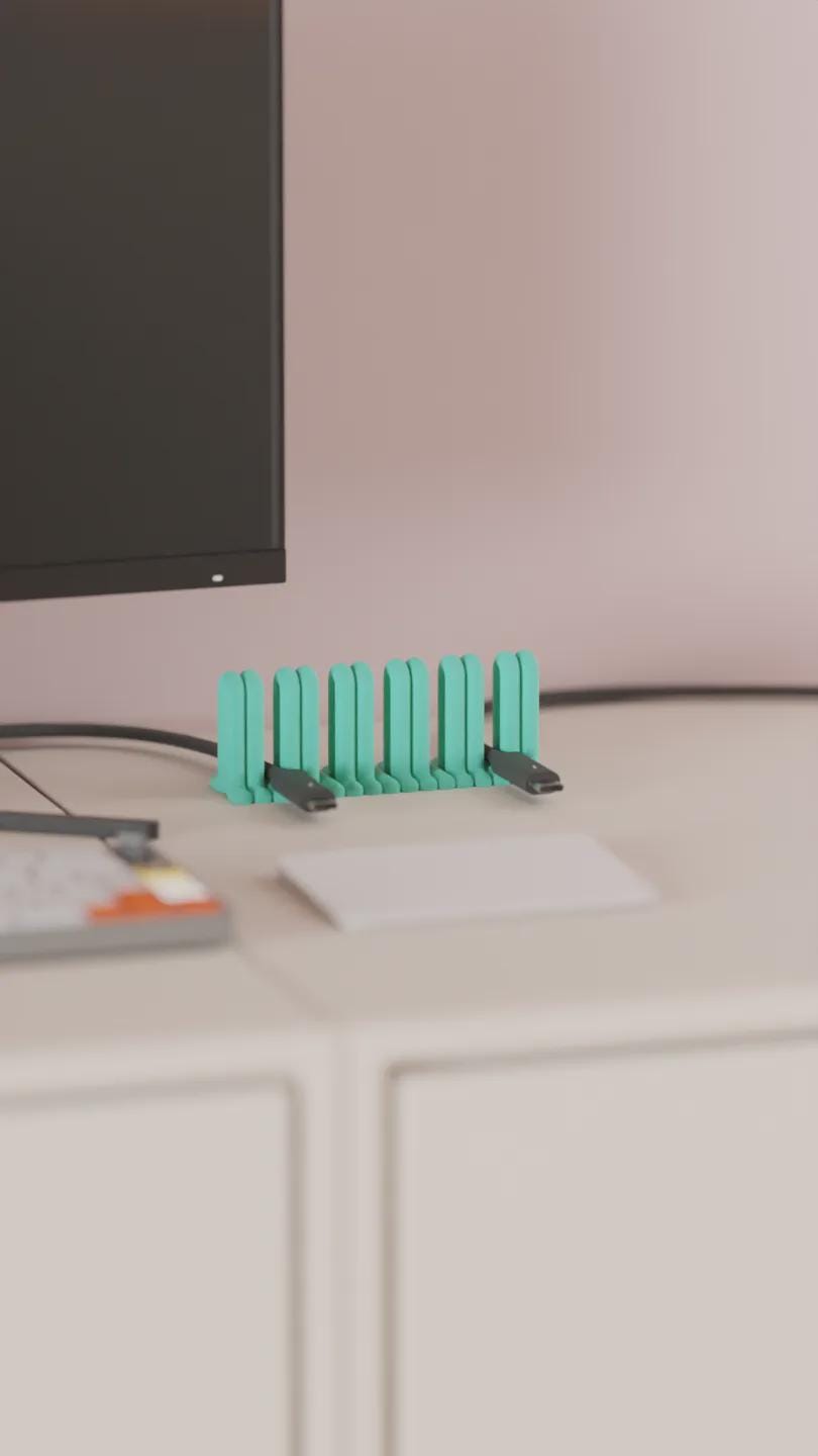 USB-Kabelhalter für den Schreibtisch 28 Farben PLA 3D Druck