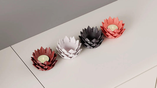 Lotus-LED-Teelichthalter 28 Farben PLA 3D Druck